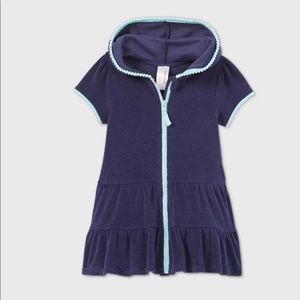 Cat & Jack terry hooded swim coverup
